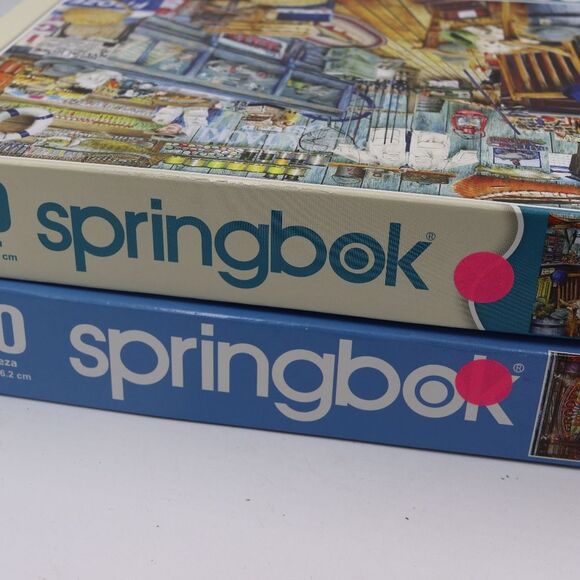 Springbok 1000 pc Puzzles Lot 2 Groovy Records and Bait Shop Fathers Day - Picture 4 of 11